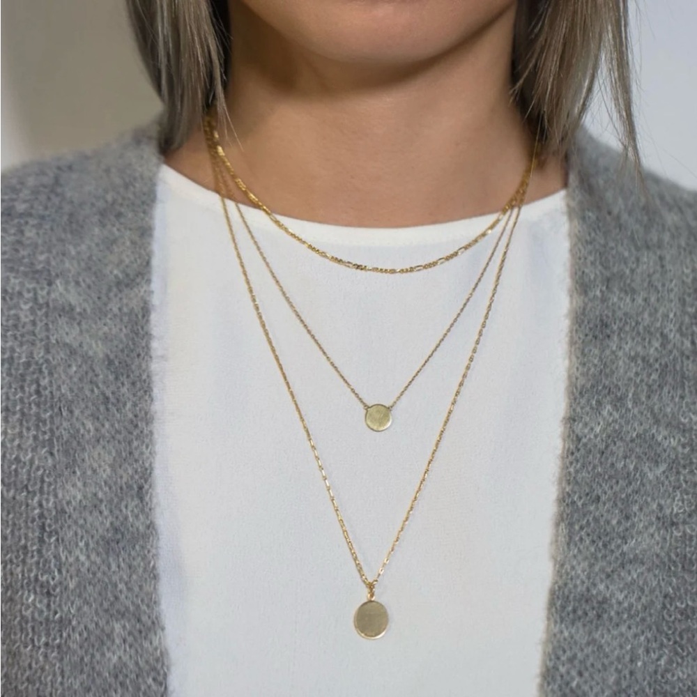 Express three tiered gold statement necklace